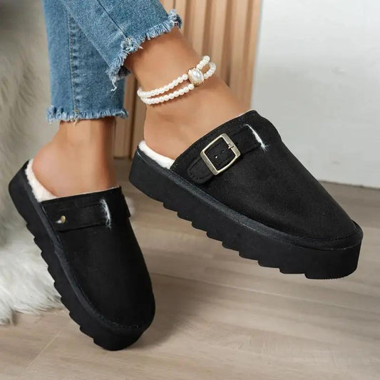 Women's Winter Plush Lined Slippers Warm Noise-reducing Fa by Dropshipman