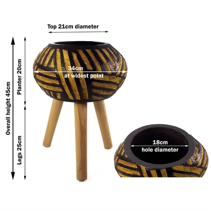 45cm x 34cm Bali Composite Oval Large Planter by Leaf