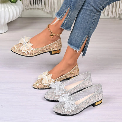 Pointed Toe Women's Flats Soft-soled Boat Shoes Bow Loafers Summer Plus Size Women's Shoes by All Mart Bristol Ltd