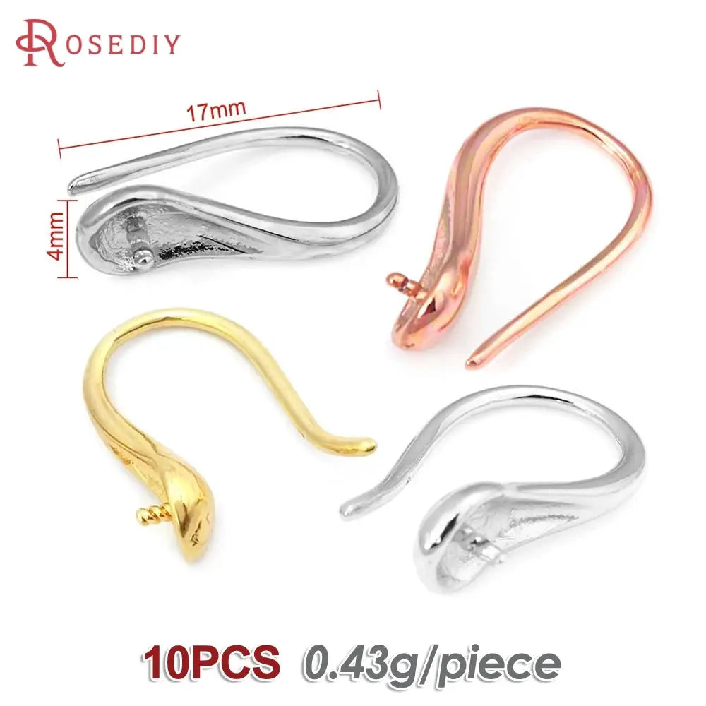 18K Gold Color Brass Can fit Half Hole Beads with Half Pins Earrings Hooks High Quality Jewelry Making Diy Findings Accessories by All Mart Bristol Ltd