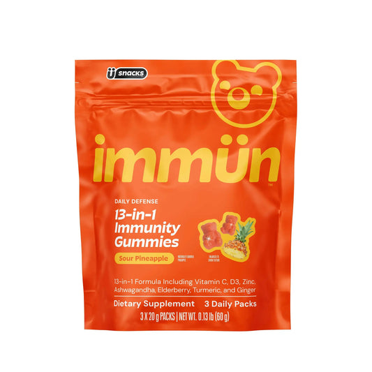 Immün 13-In-1 Immunity Gummies (Sour Pineapple): Daily Immune Defense Supplement with 13 Clinically Studied Ingredients: Vitamin C, D3, Zinc, Ashwagandha KSM-66, Elderberry, Prebiotics, Adaptogens, Gluten Free, Vegan, Third Party Tested by All Mart Bristol Ltd
