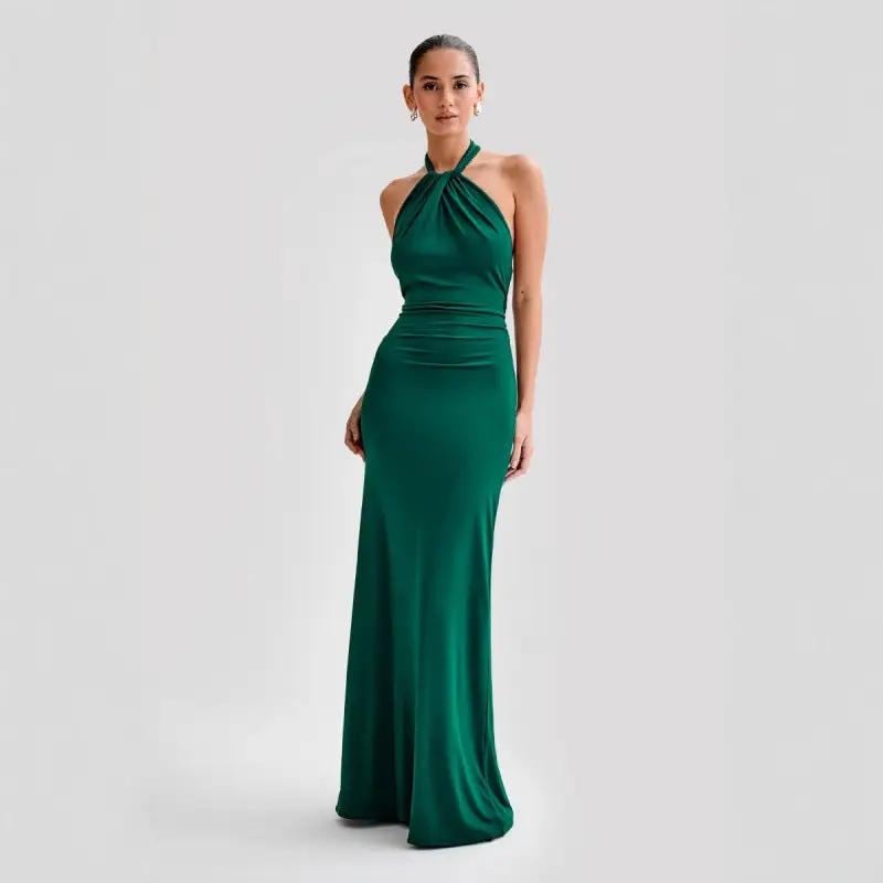 Ins Bodycon Halter Dress Sexy Backless Slim Fit Waist Slimming Maxi Dresses Prom Party Club Clothing For Women by Dropshipman