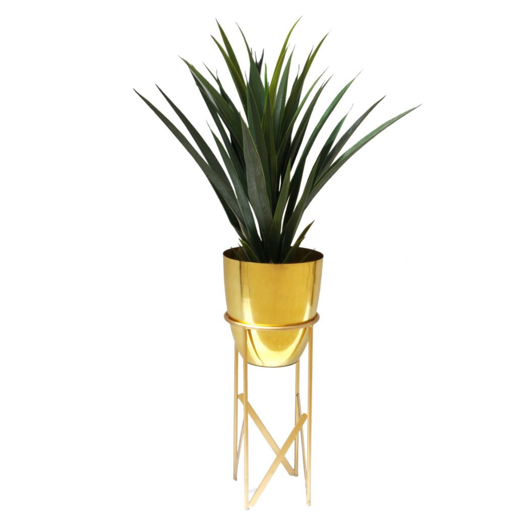 55cm Copper Planter with Matching Stand by Leaf