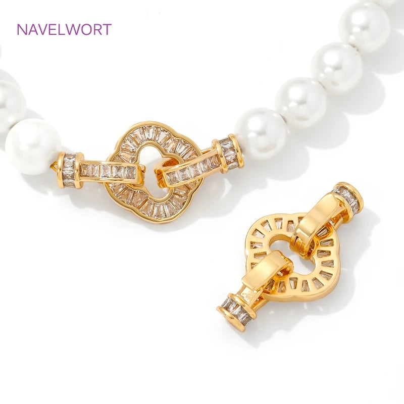 Luxury 18K Gold Plated Connectors Clasps,With Zircon Locks Clasps,Fasteners For Bracelet,DIY Necklaces Jewelry Making Findings by All Mart Bristol Ltd