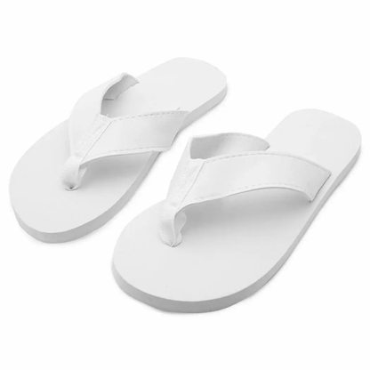 Flo "Bring me Prosecco" Sand Imprint Flip Flops White, Small by Flo