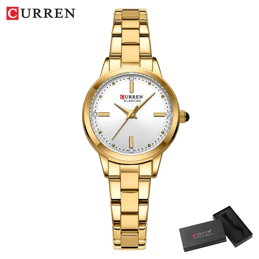CURREN Women's Stainless Steel Strap Watch Perfect Blend of Minimalism and Fashion for Elegant Daily Wear with Box by All Mart Bristol Ltd