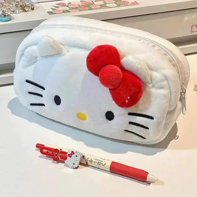 Cute Cartoon Cat Plush Pencil Case Large Capacity Stationery Bag Girls Kids UK by All Mart Bristol Ltd