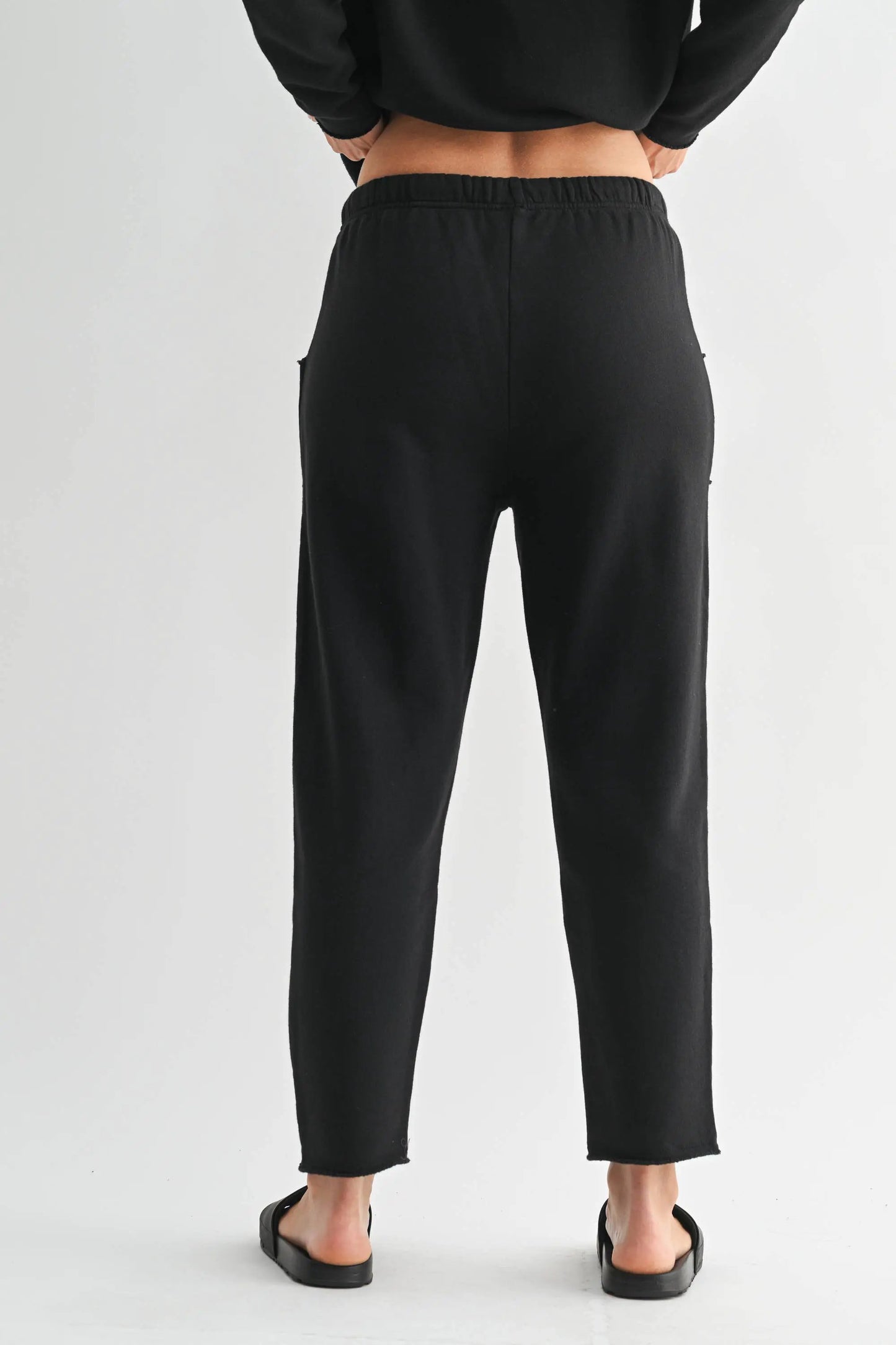 Coastal Luxe Cotton Relaxed Fit Lounge Trousers – Black by Me & I