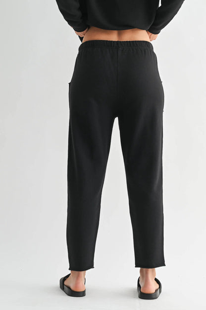 Coastal Luxe Cotton Relaxed Fit Lounge Trousers – Black by Me & I