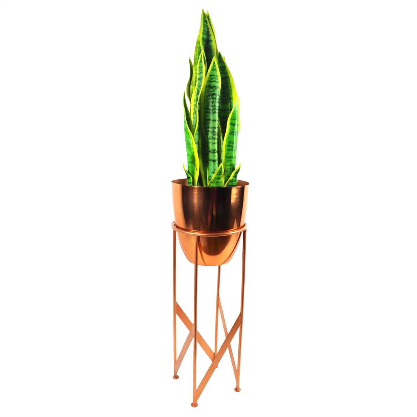 Metal Plant Planter Copper 55cm Tall Design by Leaf Design