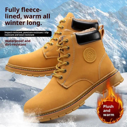 New Mid-top Steel Toe Cap Safety Protective Footwear Anti-smashing And Anti-penetration Antiskid Shoe by Dropshipman