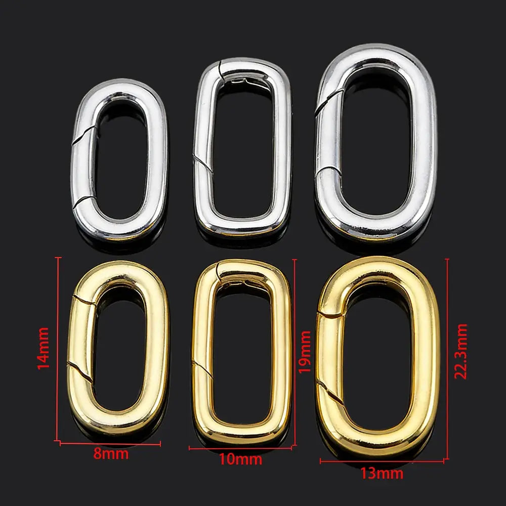 2pcs 18K Gold Plated Filled Oval Carabiner Necklace Clasps Spring Ring Pearl Enhancer Connector for DIY Jewelry Bracelet Making by All Mart Bristol Ltd