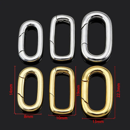 2pcs 18K Gold Plated Filled Oval Carabiner Necklace Clasps Spring Ring Pearl Enhancer Connector for DIY Jewelry Bracelet Making by All Mart Bristol Ltd