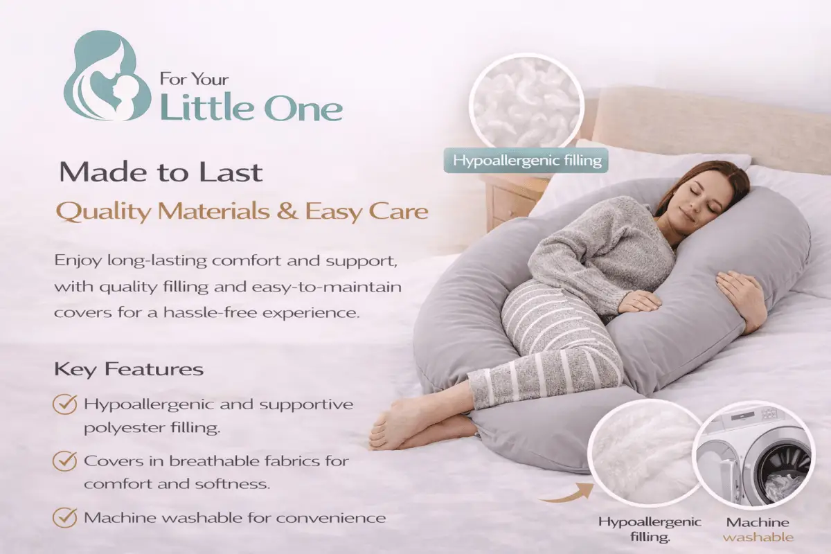 9 Ft Maternity Pillow And Case - Light Pink by For Your Little One