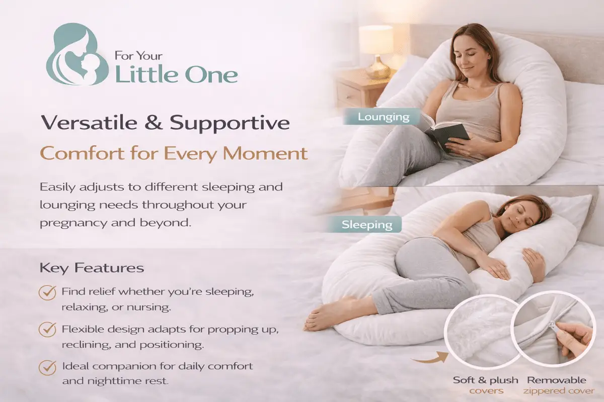 9 Ft Maternity Pillow And Case - Light Pink by For Your Little One