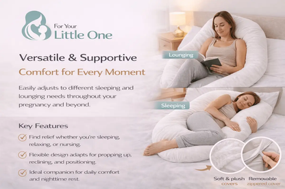 9 Ft Maternity Pillow And Case - Light Pink by For Your Little One