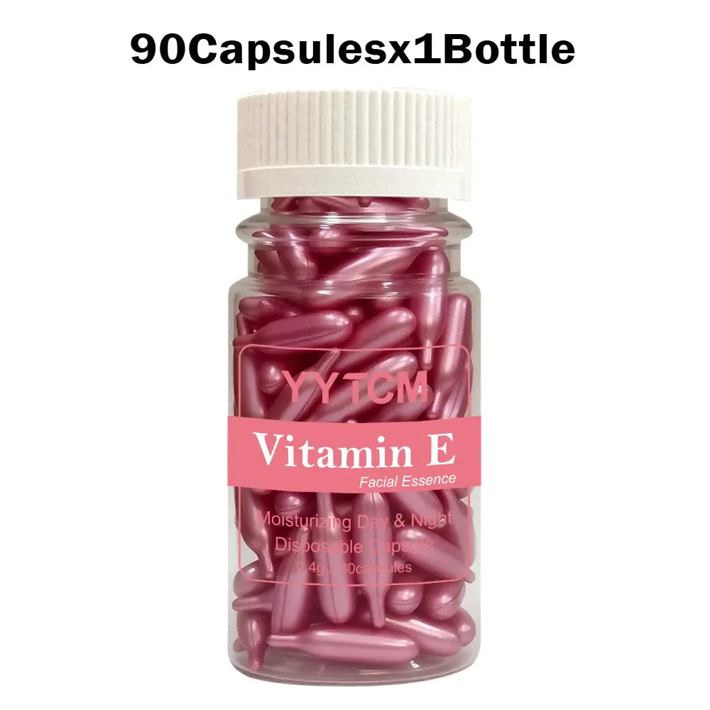 Vitamin E Serum Capsules, Single-Use Essence Capsules, Hydrating and Moisturizing Facial Skin 90 Capsules/Bottle - 1 Bottle by All Mart Bristol Ltd