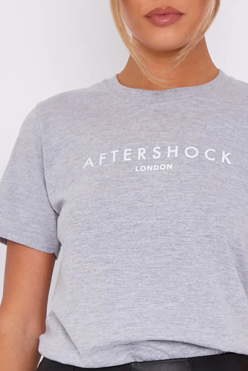 Grey Logo Short Sleeve Round Neck T-Shirt by Aftershock London