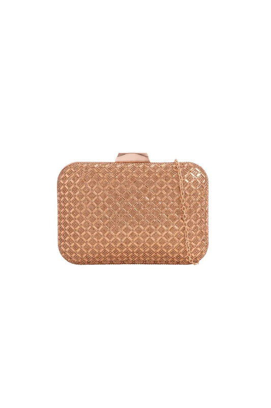 Gold Diamante Clutch Bag by Aftershock London