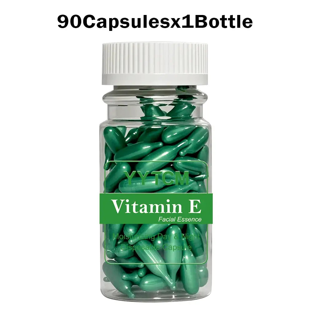 Vitamin E Serum Capsules, Single-Use Essence Capsules, Hydrating and Moisturizing Facial Skin 90 Capsules/Bottle - 1 Bottle by All Mart Bristol Ltd