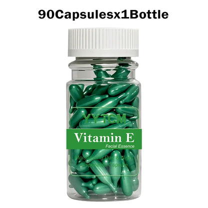 Vitamin E Serum Capsules, Single-Use Essence Capsules, Hydrating and Moisturizing Facial Skin 90 Capsules/Bottle - 1 Bottle by All Mart Bristol Ltd