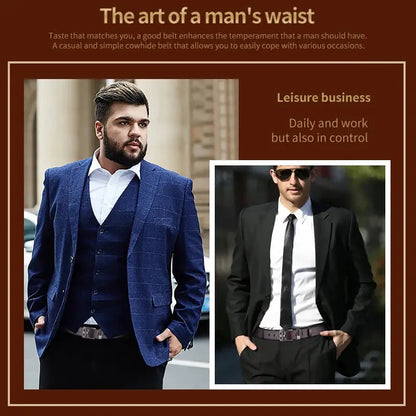 Luxury Belt Men's Belt New Large Plus Size 100-130cm Retro Needle Buckle Men's Belt High Quality by All Mart Bristol Ltd