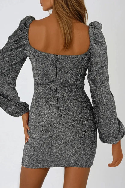 Silver Sweetheart Neckline Mini Dress by Aftershock London