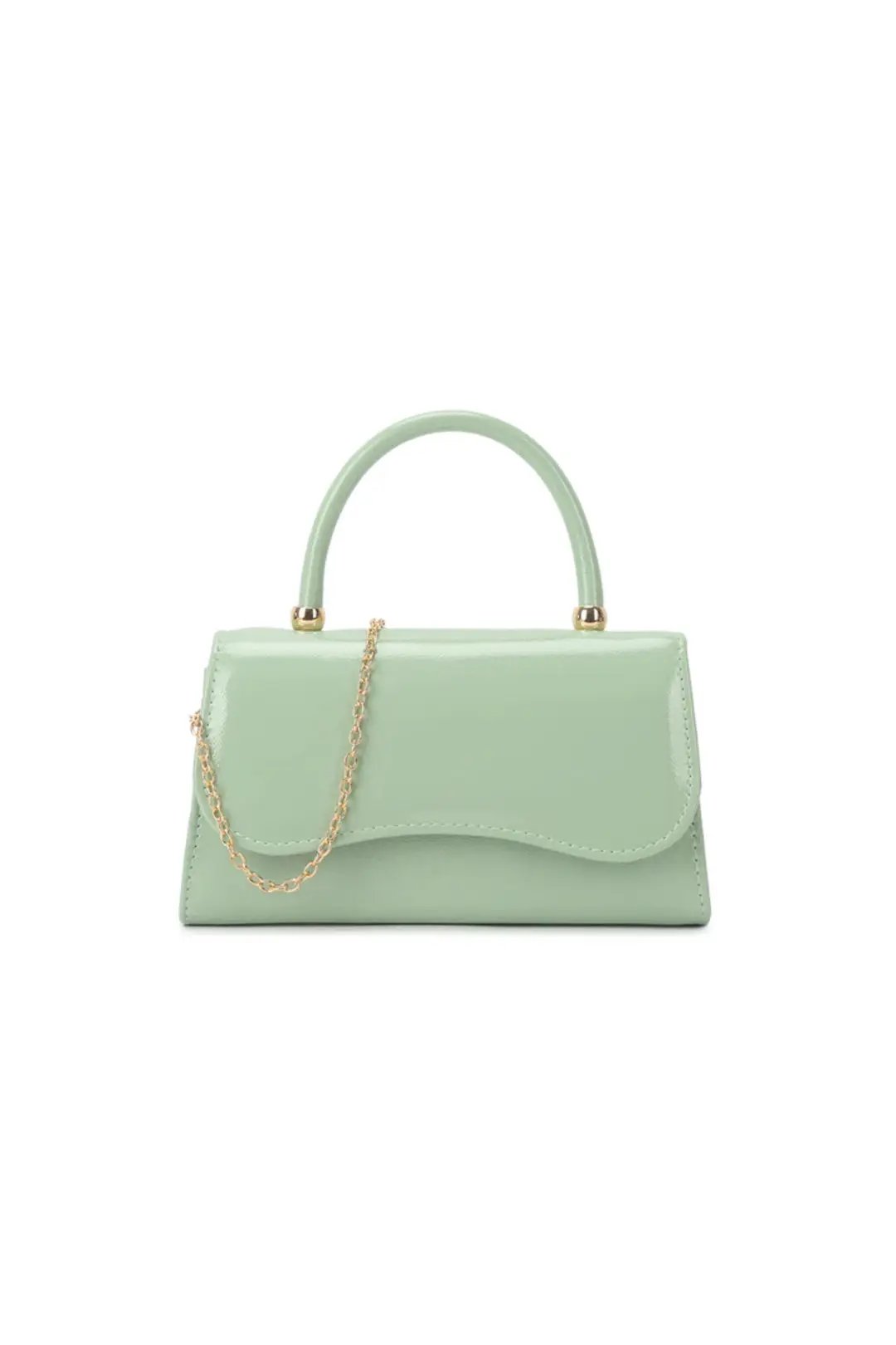 Mint Top Handle Small Handbag with Chain by Aftershock London
