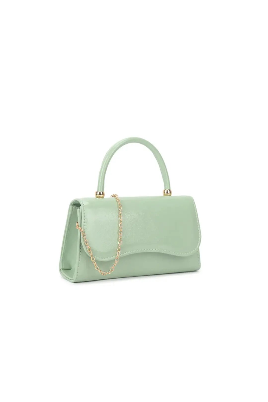 Mint Top Handle Small Handbag with Chain by Aftershock London