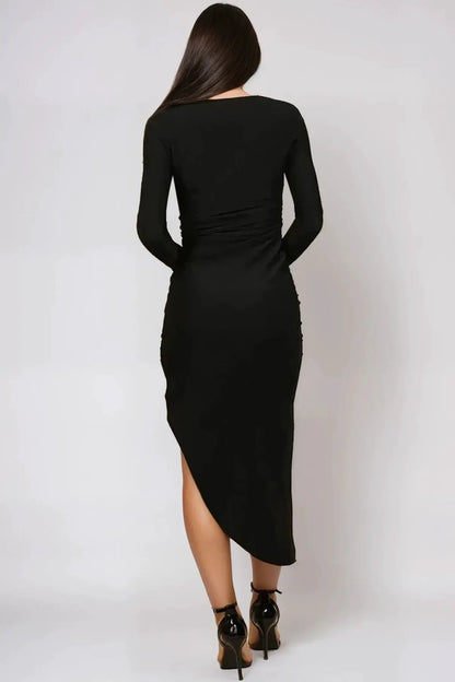 Black Lurex Wrap Maxi Dress by Aftershock London
