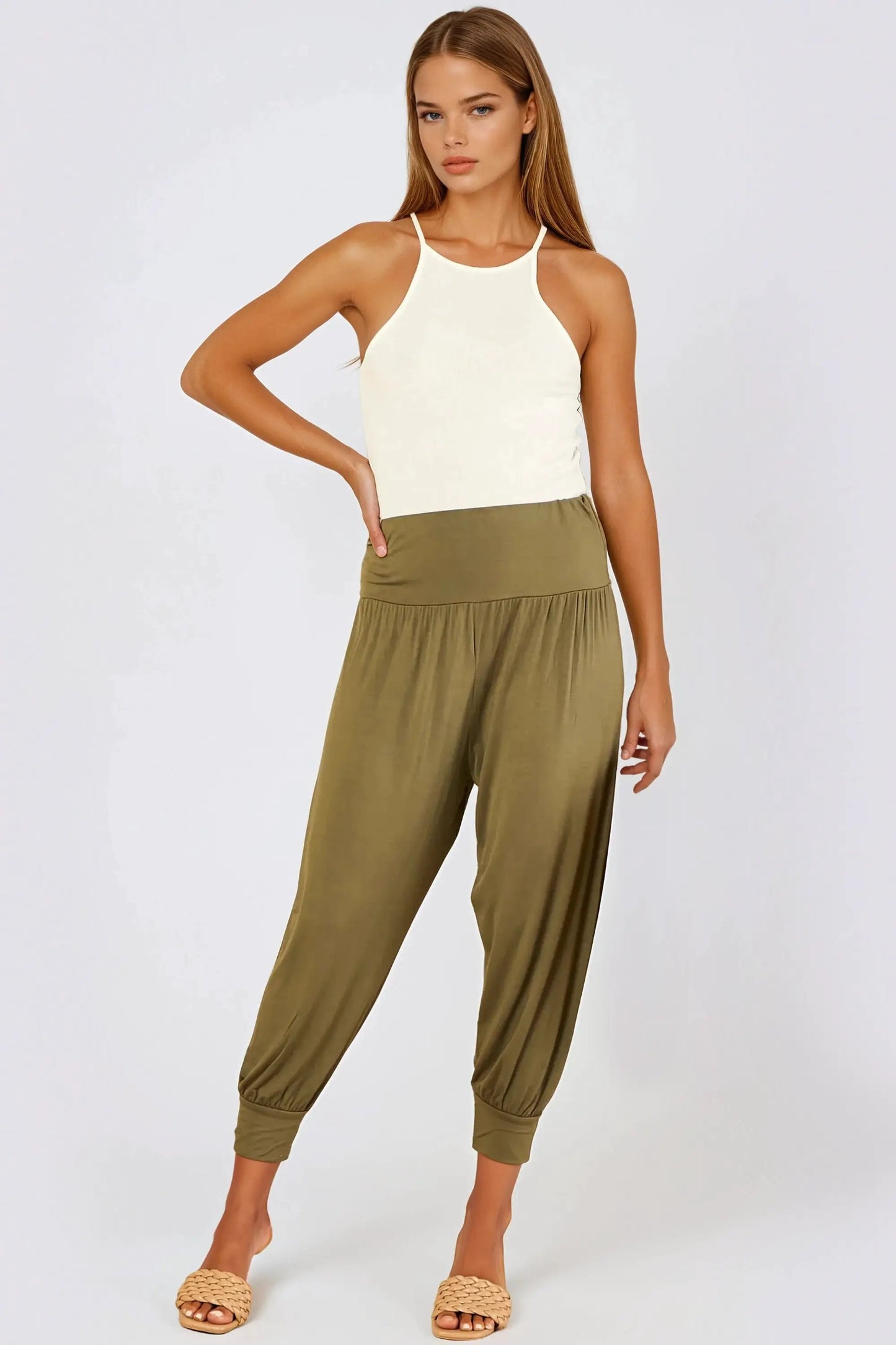 Khaki Harem Pants by Aftershock London