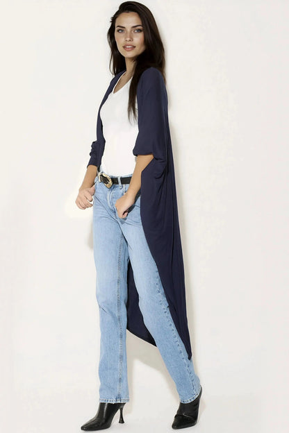 Navy Batwing Sleeve Kimono Cardigan by Aftershock London