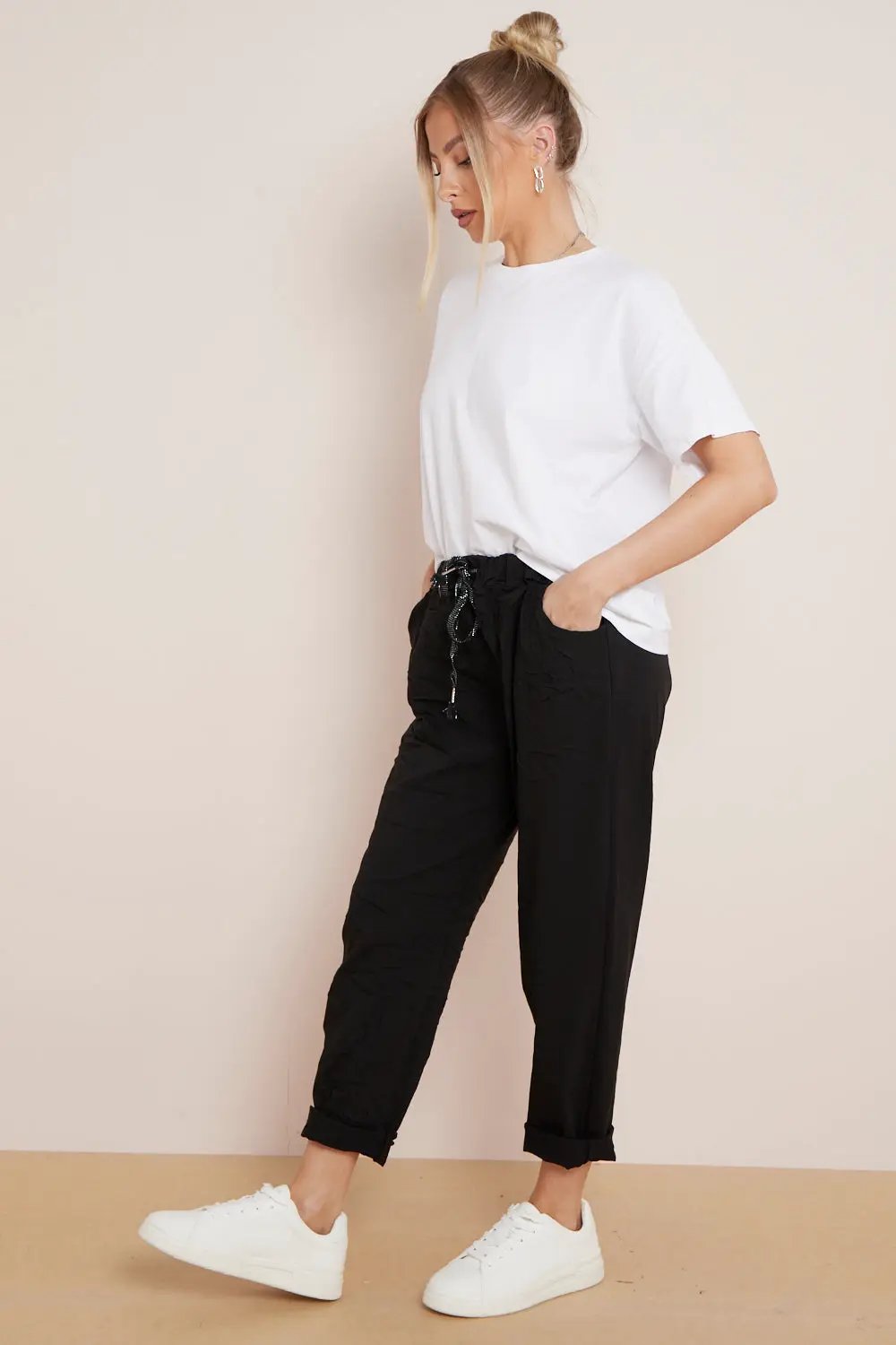 Black Magic Drawstring Trousers by Aftershock London
