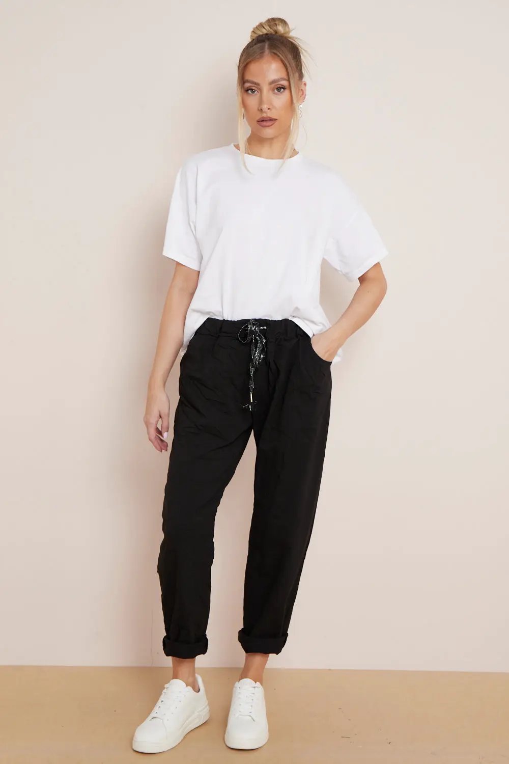 Black Magic Drawstring Trousers by Aftershock London