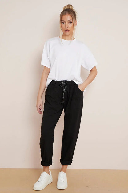 Black Magic Drawstring Trousers by Aftershock London