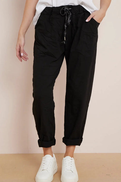 Black Magic Drawstring Trousers by Aftershock London