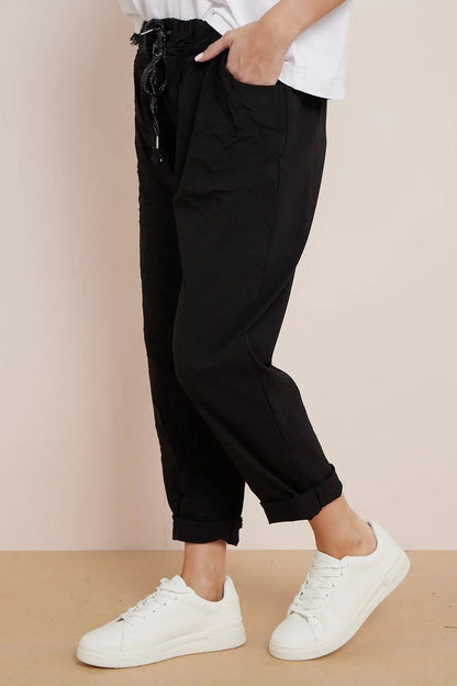 Black Magic Drawstring Trousers by Aftershock London