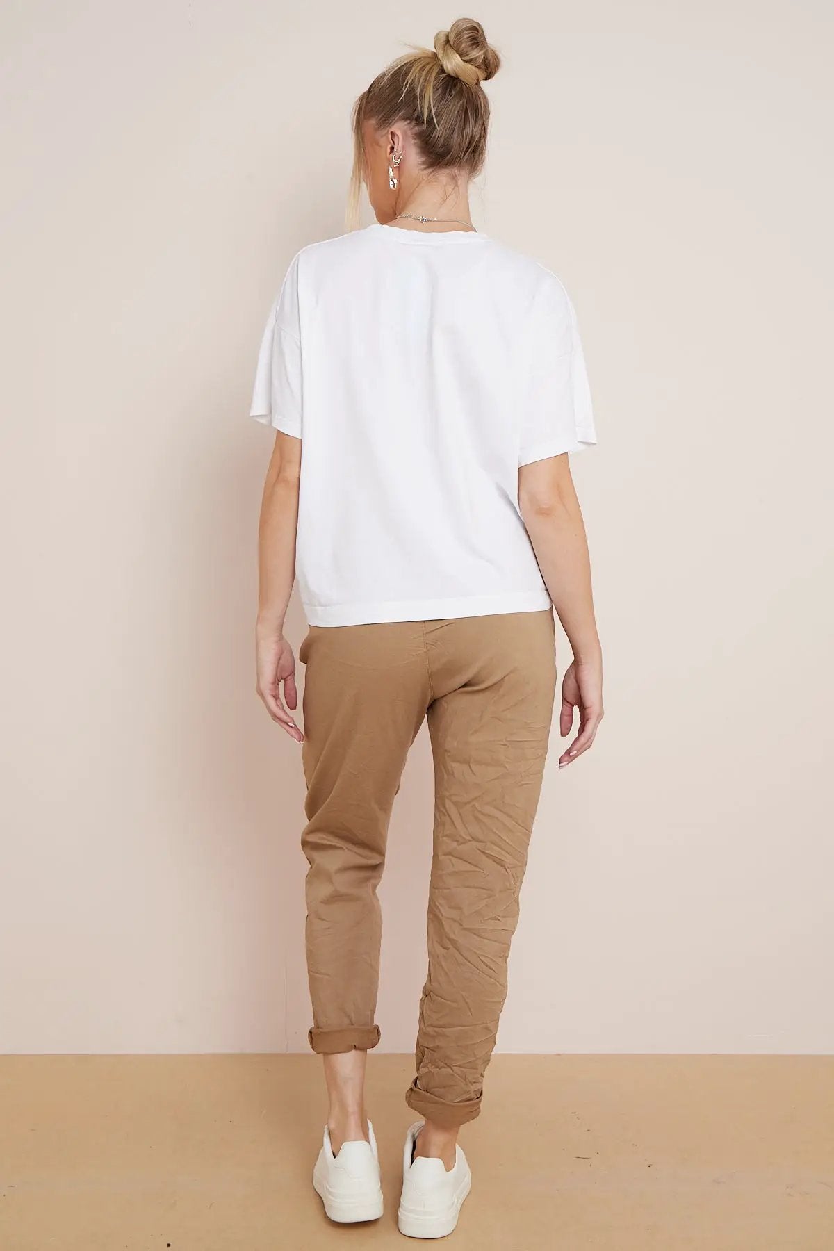 Camel Magic Drawstring Trousers by Aftershock London