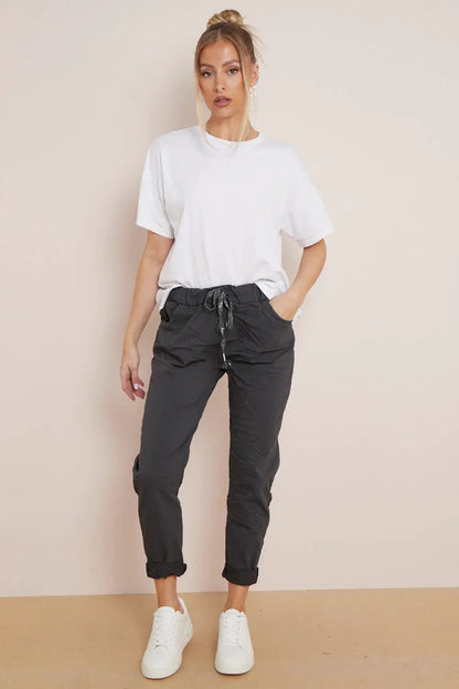 Charcoal Magic Drawstring Trousers by Aftershock London