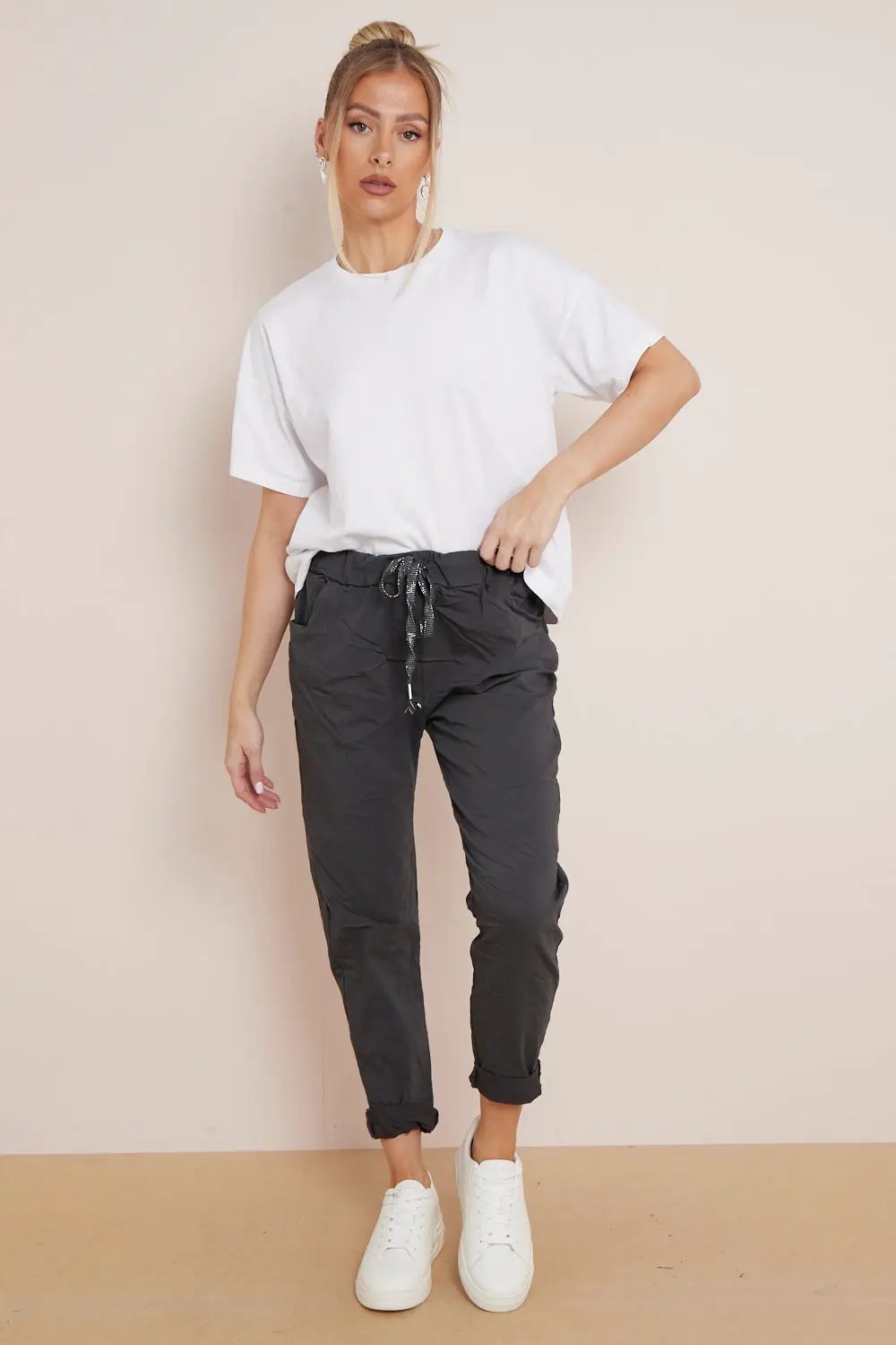 Charcoal Magic Drawstring Trousers by Aftershock London