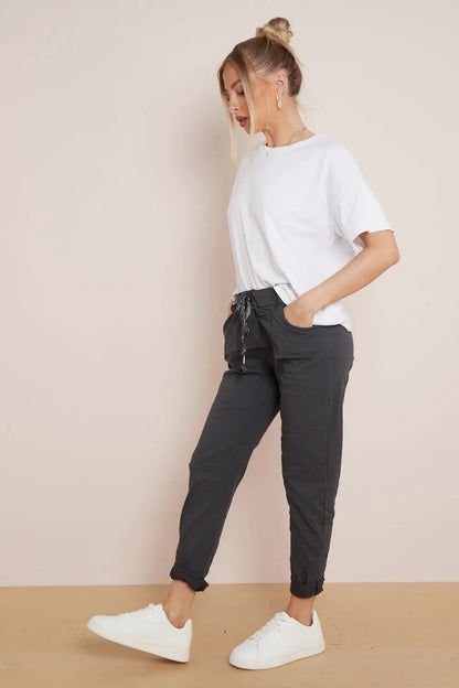 Charcoal Magic Drawstring Trousers by Aftershock London