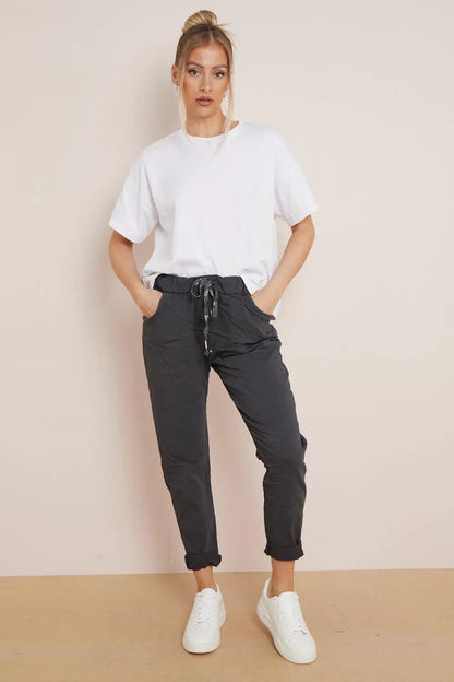 Charcoal Magic Drawstring Trousers by Aftershock London