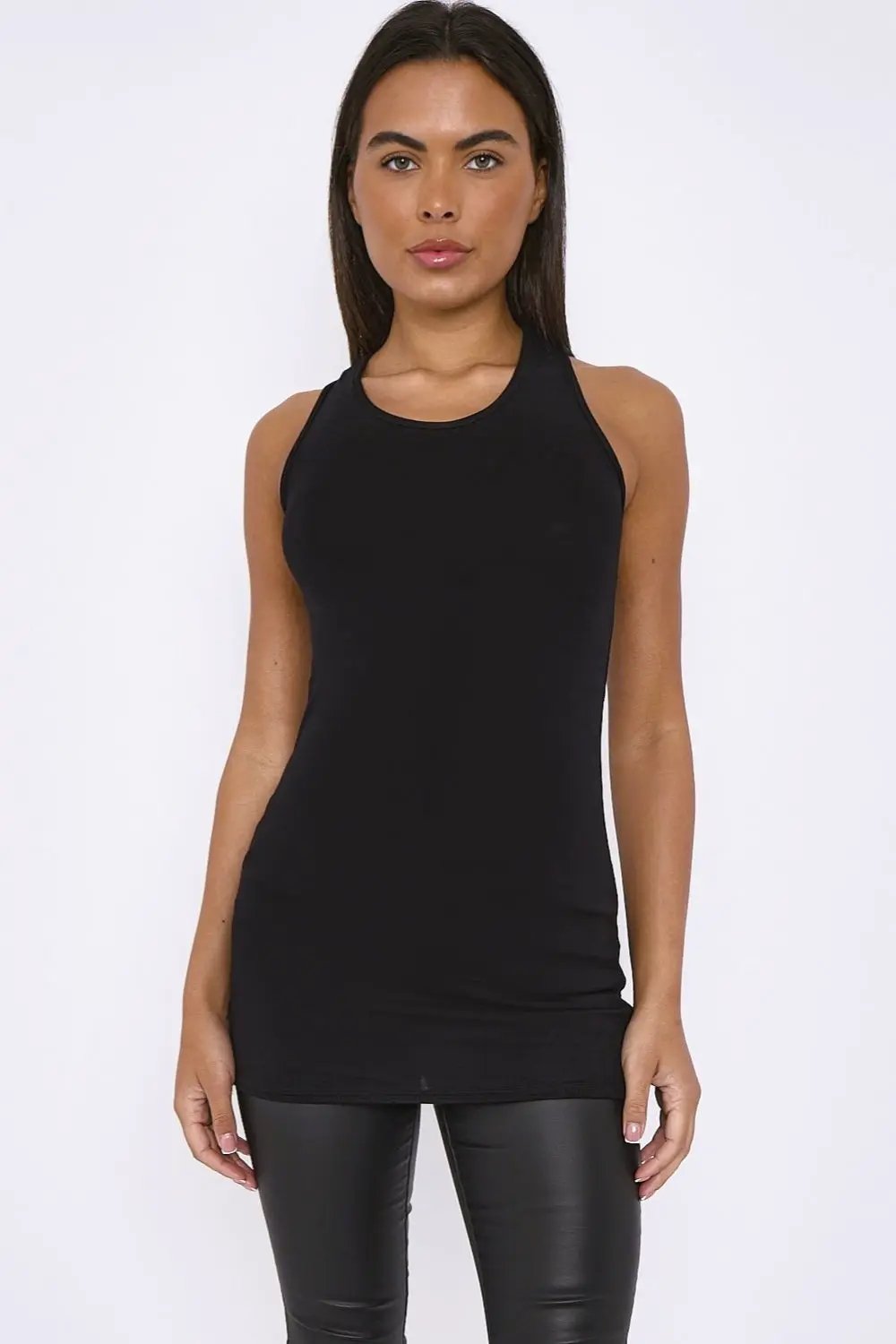Black Racerback Vest Top by Aftershock London