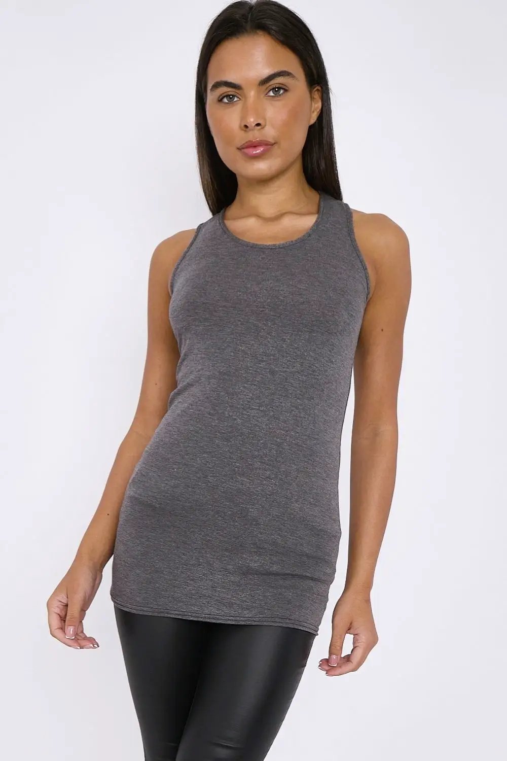 Charcoal Racerback Vest Top by Aftershock London