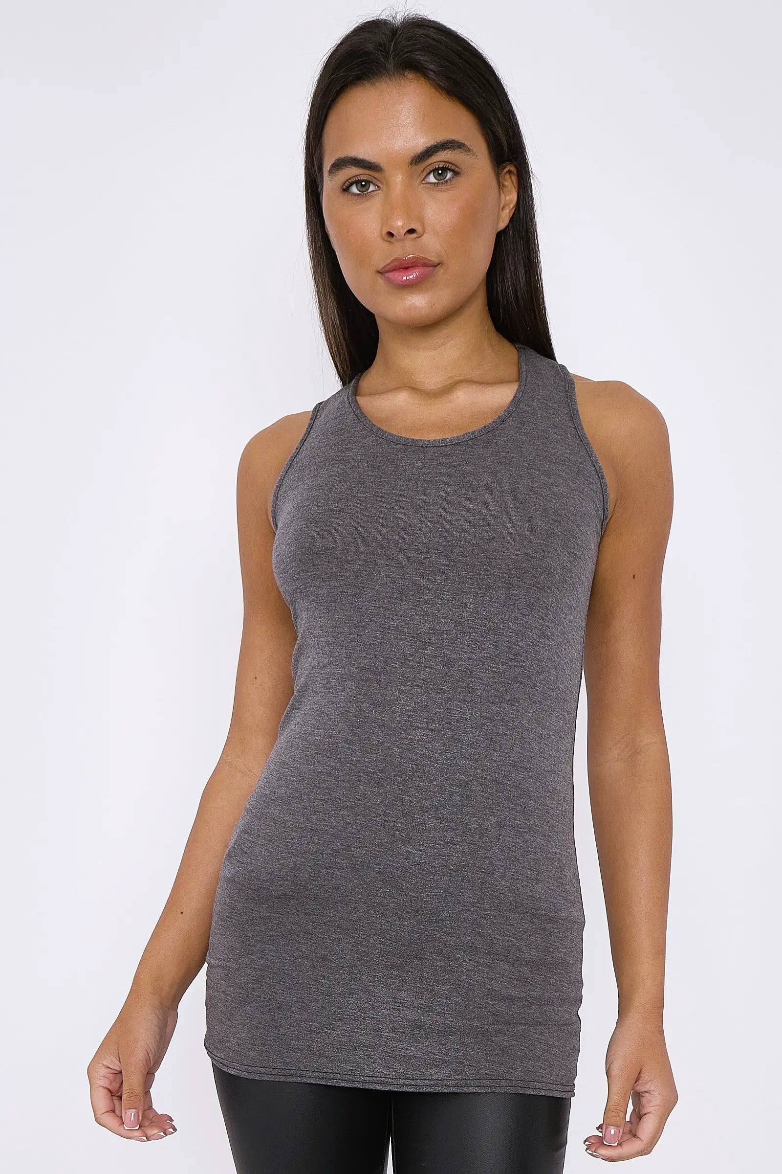 Charcoal Racerback Vest Top by Aftershock London