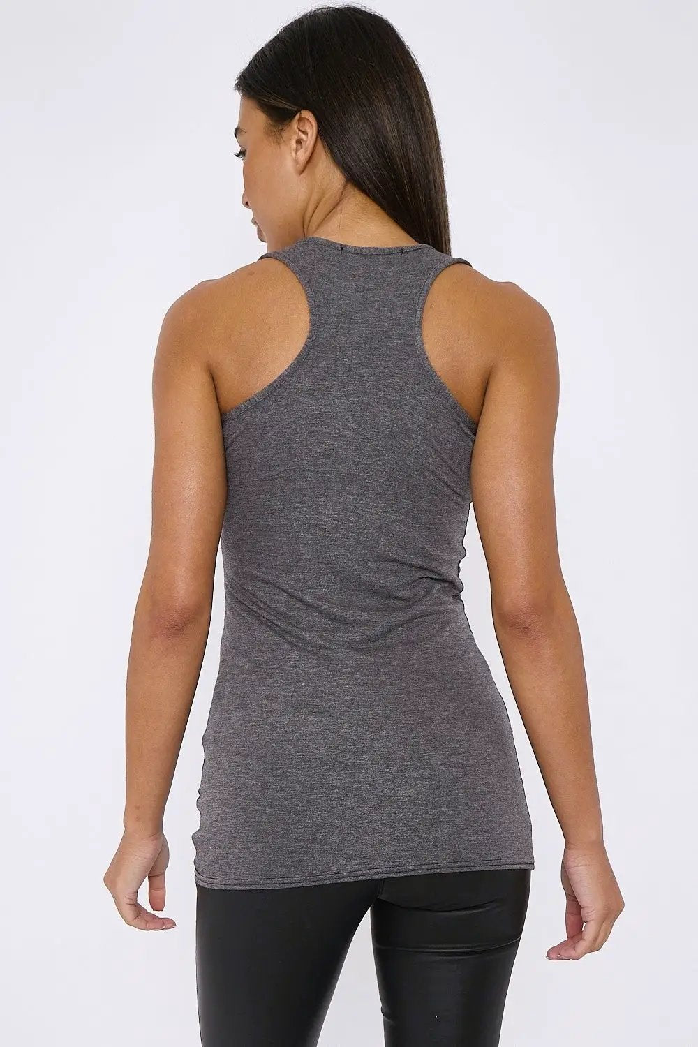 Charcoal Racerback Vest Top by Aftershock London