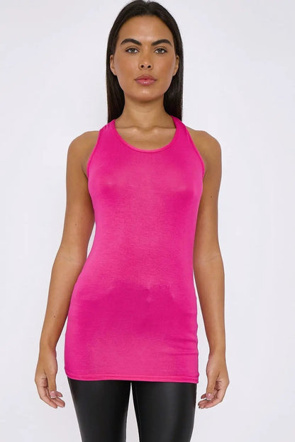 Fuchsia Racerback Vest Top by Aftershock London