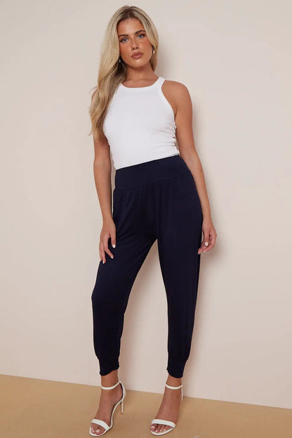 Navy Harem Pants by Aftershock London