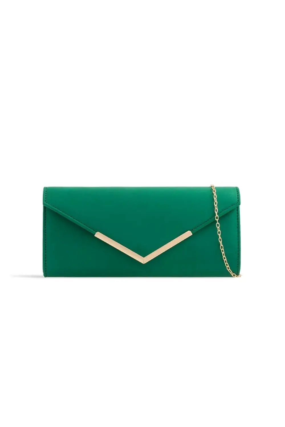 Green Suede Envelope Clutch Bag by Aftershock London