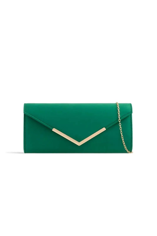 Green Suede Envelope Clutch Bag by Aftershock London